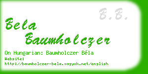 bela baumholczer business card